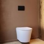 Matt White Wall Hung Rimless Toilet with Soft Close Seat Black Pneumatic Flush Plate 1170mm Frame & Cistern - Verona