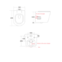 Matt Black Wall Hung Rimless Toilet with Soft Close Seat Brass Pneumatic Flush Plate 820mm Frame & Cistern - Verona