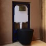 Matt Black Wall Hung Rimless Toilet with Soft Close Seat Brass Pneumatic Flush Plate 1170mm Frame & Cistern - Verona