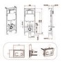 Matt Black Wall Hung Rimless Toilet with Soft Close Seat White Glass Sensor Pneumatic Flush Plate 1170mm Frame & Cistern - Verona