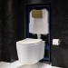 Wall Hung Toilet with Soft Close Seat Frame Cistern and Brass Flush - Alcor