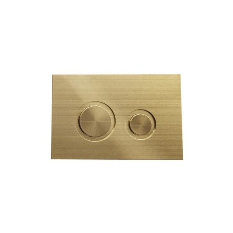 Wall Hung Rimless Toilet with Soft Close Seat, Brushed Brass Mechanical Flush Plate, 1168mm Frame & Cistern – Alcor