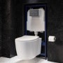 Wall Hung Toilet with Soft Close Seat Frame Cistern and Chrome Flush - Alcor