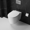 Wall Hung Toilet with Soft Close Seat Frame Cistern and Chrome Flush - Alcor