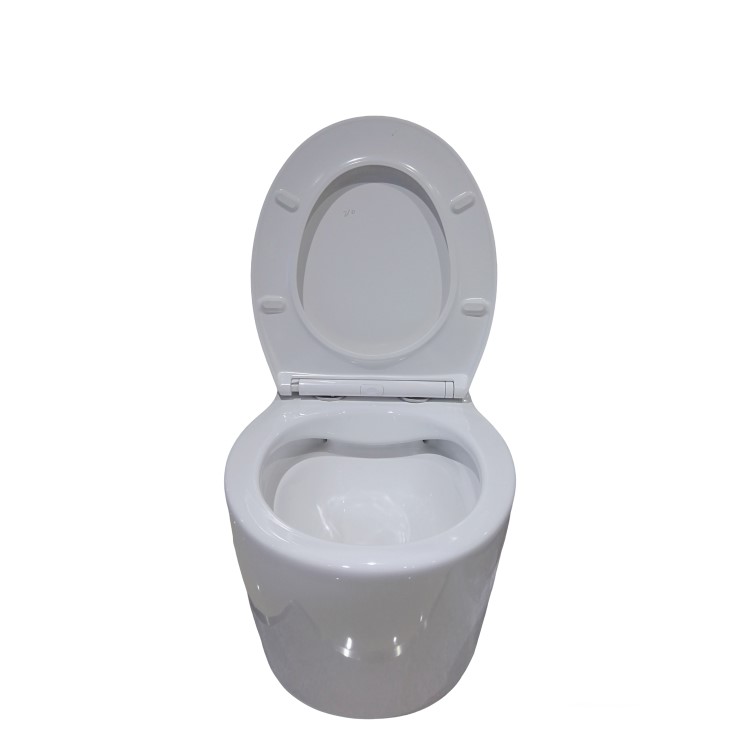 Wall Hung Rimless Toilet with Soft Close Seat, White Glass Sensor Flush Plate, 820mm Frame & Cistern – Alcor