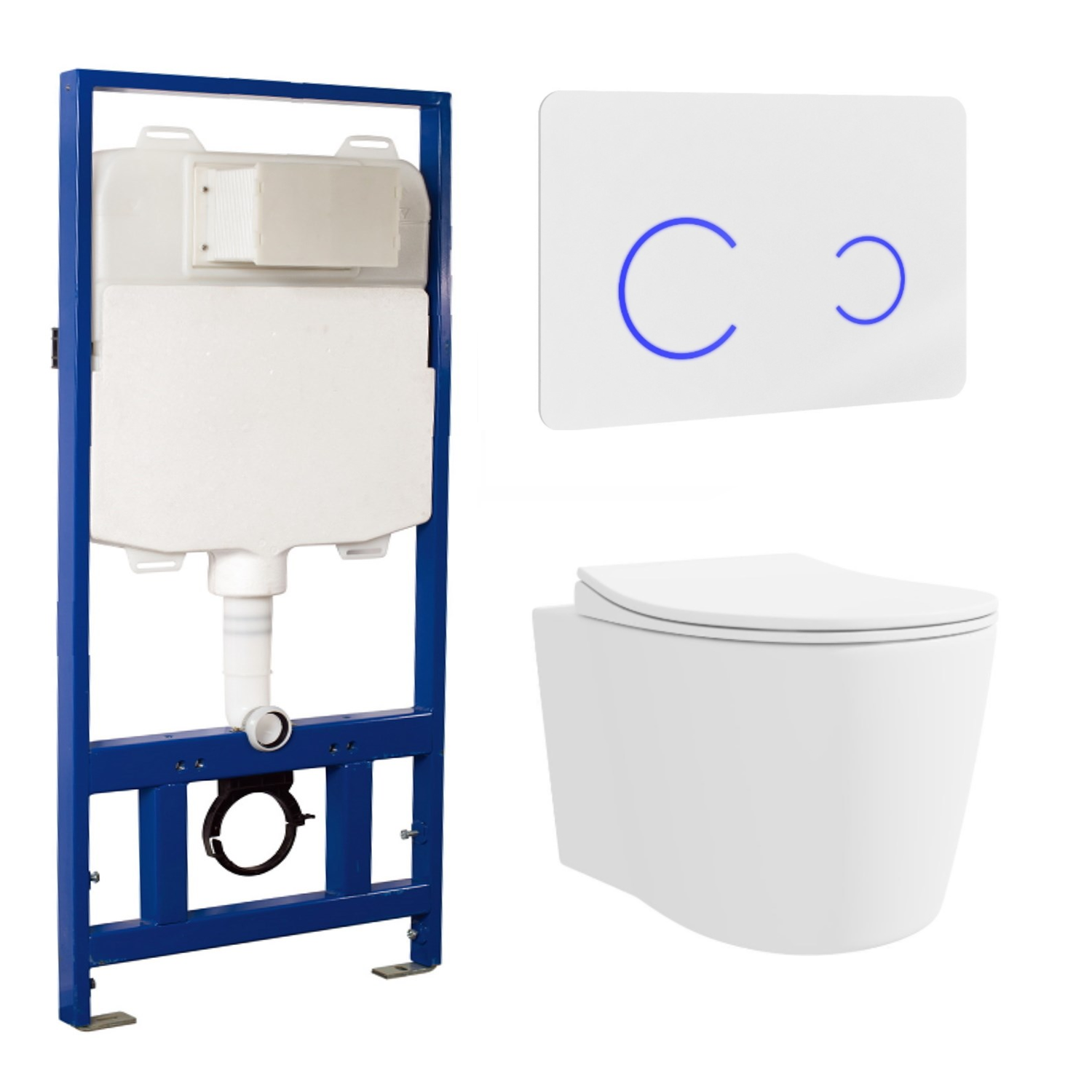 Wall Hung Toilet with Soft Close Seat White Glass Sensor Pn BUN/BeBa_25867/88984