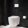 Wall Hung Toilet with Soft Close Seat White Glass Sensor Pneumatic Flush Plate 1170mm Frame & Cistern - Alcor