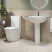 Close Coupled Toilet and Basin Bathroom Suite - Newport Close Coupled Toilet and Basin Bathroom Suite - Newport