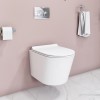 Wall Hung Rimless Toilet with Slim Soft Close Seat Frame Cistern and Chrome Flush - Newport