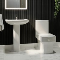Rimless Close Coupled Toilet and Basin Suite - Ashford Rimless Close Coupled Toilet and Basin Suite - Ashford
