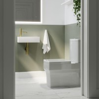 Close Coupled Toilet and Left Hand Wall Hung Basin Cloakroom Suite - Ashford Close Coupled Toilet and Left Hand Wall Hung Basin Cloakroom Suite - Ashford