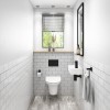 Cloakroom Suite with Right Hand Basin, Wall Hung Toilet &amp; Soft Close Seat