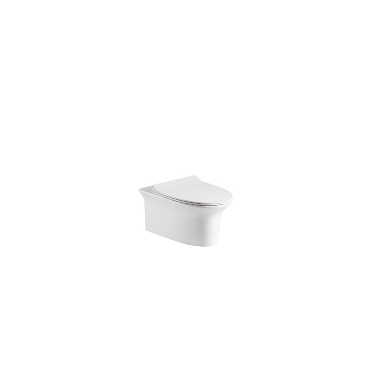 Cloakroom Suite with Right Hand Basin, Wall Hung Toilet & Soft Close Seat