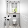 Cloakroom Suite with Left Hand Basin, Wall Hung Toilet &amp; Soft Close Seat