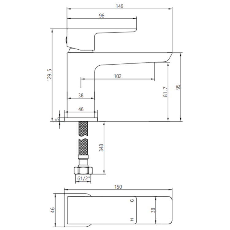 Comfort Height Close Coupled Toilet and Basin with Tap & Waste Cloakroom Suite - Indiana