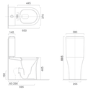 Comfort Height Close Coupled Toilet and Basin with Tap & Waste Cloakroom Suite - Indiana