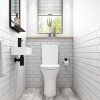 Cloakroom Suite with Left Hand Basin, Comfort Height Toilet &amp; Soft Close Seat
