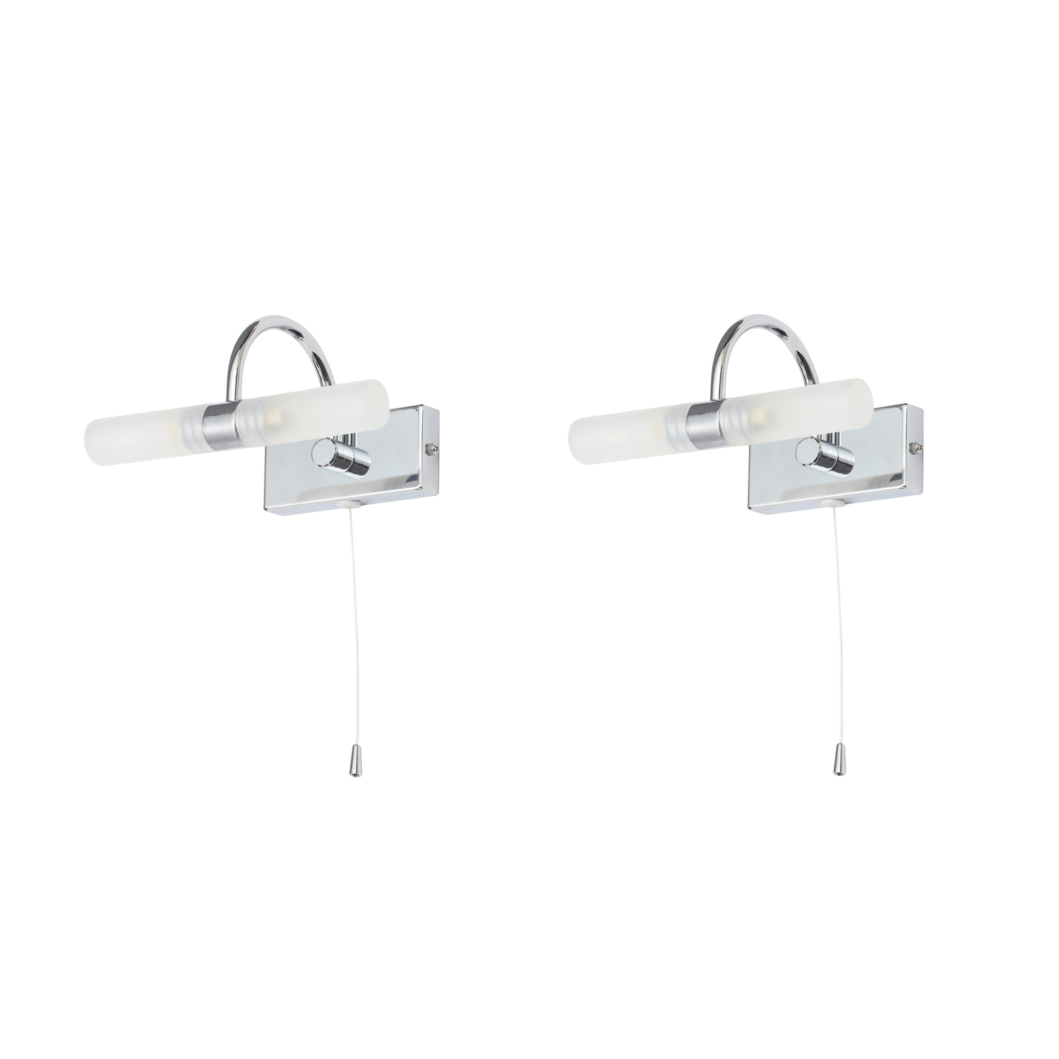 Set of 2 Chrome Bathroom Wall Lights