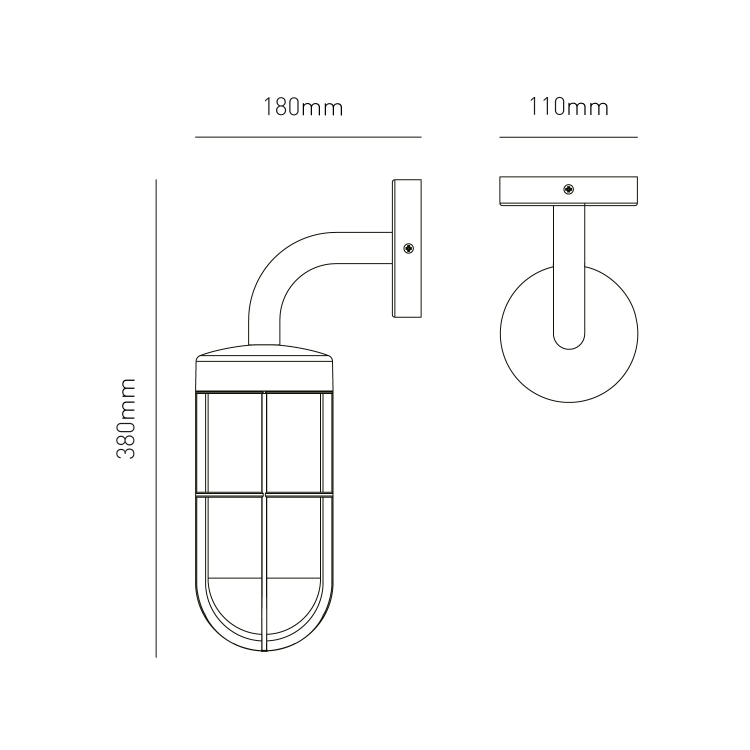 Set of 2 Black Cage Style Bathroom Wall Lights - Camden