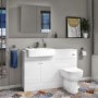 1200mm White Toilet and Sink Unit with Round Toilet - Harper