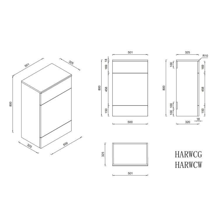 1200mm White Toilet and Sink Unit with Round Toilet - Harper