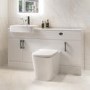 1500mm White Toilet and Sink Unit with Storage Unit and Round Toilet - Harper