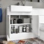 1500mm White Toilet and Sink Unit with Storage Unit and Square Toilet - Harper