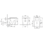 1500mm White Toilet and Sink Unit with Storage Unit and Round Toilet - Harper