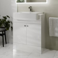 670mm White Freestanding Vanity Unit with Basin - Harper 670mm White Freestanding Vanity Unit with Basin - Harper