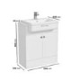 670mm White Freestanding Vanity Unit with Basin - Harper