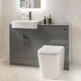 1200mm Grey Toilet and Sink Unit with Round Toilet - Harper