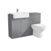 1200mm Grey Toilet and Sink Unit with Round Toilet - Harper