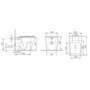 1200mm Grey Toilet and Sink Unit with Round Toilet - Harper