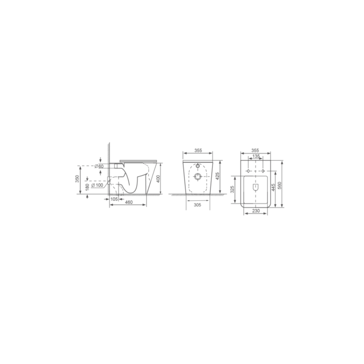 1200mm Grey Toilet and Sink Unit with Round Toilet - Harper