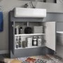 1500mm Grey Toilet and Sink Unit with Storage Unit and Square Toilet - Harper