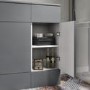 1500mm Grey Toilet and Sink Unit with Storage Unit and Square Toilet - Harper