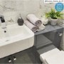 1200mm Grey Toilet and Sink Unit with Square Toilet - Harper