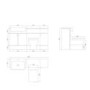 1500mm Grey Toilet and Sink Unit with Storage Unit and Square Toilet - Harper