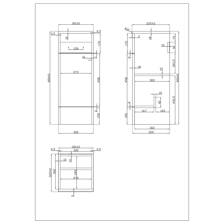 1500mm Grey Toilet and Sink Unit with Storage Unit and Square Toilet - Harper