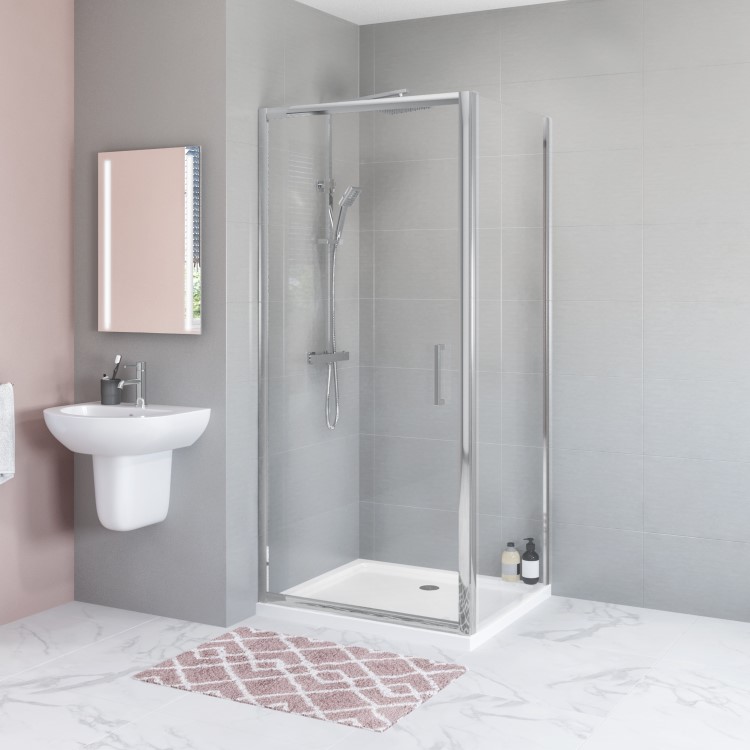 760mm Square Hinged Shower Enclosure- Juno