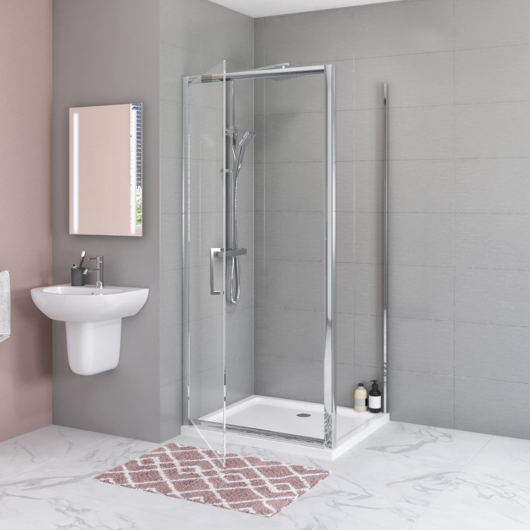 760mm Square Hinged Shower Enclosure- Juno