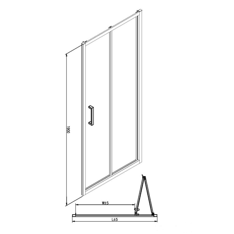 900mm Square Bi-Fold Shower Enclosure - Juno