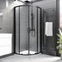 Black 8mm Glass Quadrant Shower Enclosure with Shower Tray 800mm - Pavo