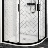800mm Ultra Low Profile Stone Resin Quadrant Shower Tray with Waste   - Silhouette