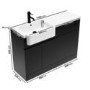 900mm Black Quadrant Shower Enclosure Bathroom Suite with Left Hand Toilet & Sink Unit - Pavo