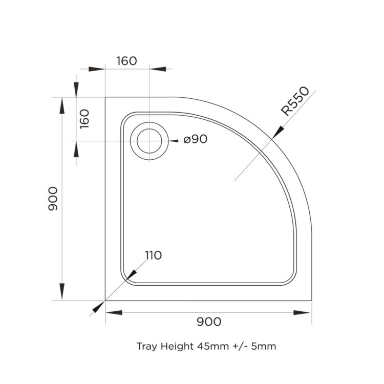 900mm Black Quadrant Shower Enclosure Bathroom Suite with Right Hand Toilet & Sink Unit - Pavo