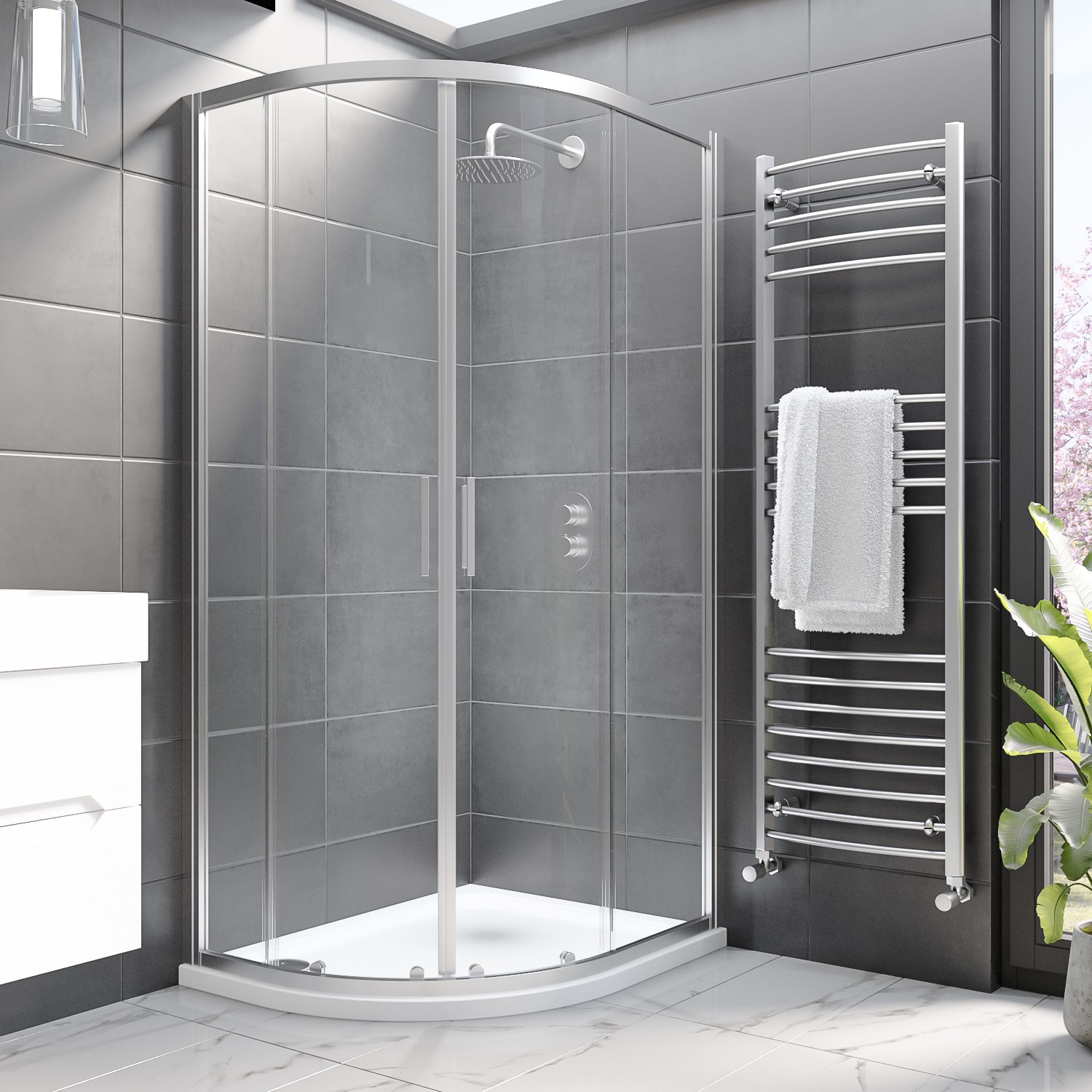 1000 x 900mm Offset Quadrant Shower Enclosure - Pavo