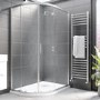 Chrome 8mm Glass Offset Quadrant Shower Enclosure 1200x800mm - Pavo