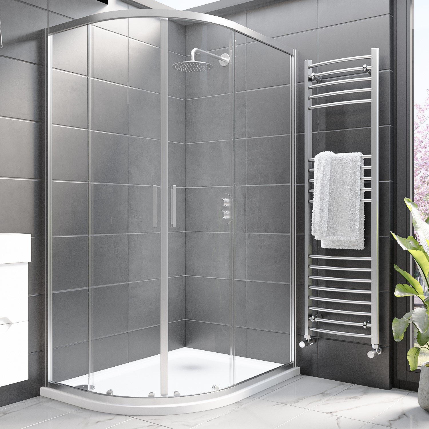 1200 x 800mm Offset Quadrant Shower Enclosure- Pavo