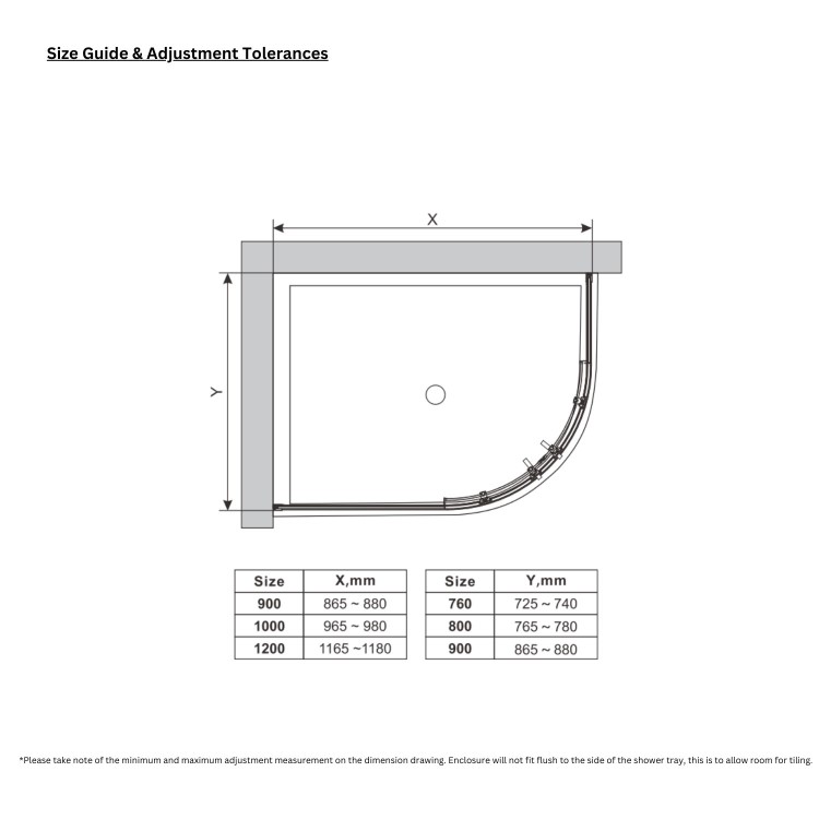 Chrome 8mm Glass Offset Quadrant Shower Enclosure 1200x800mm - Pavo